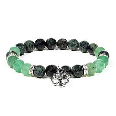 Armband Kambaba-Jaspis/Aventurin & Kleeblatt Armband Kambaba-Jaspis/Aventurin & Kleeblatt – Diverse Armbänder